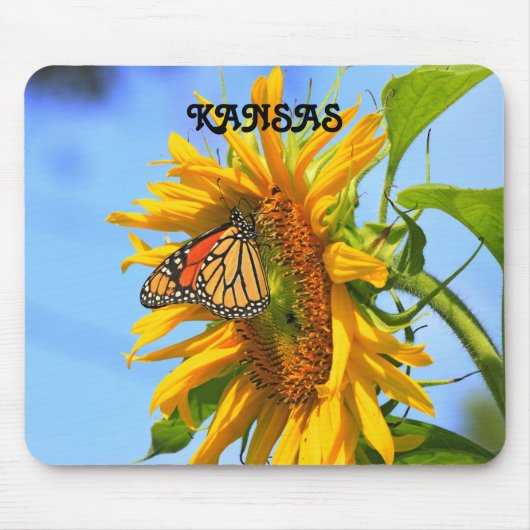 Kansas Sunflower en Monarch Butterfly, Muismat (Voorkant)