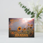 Kansas Sunflower Greetings Briefkaart (Staand voorkant)