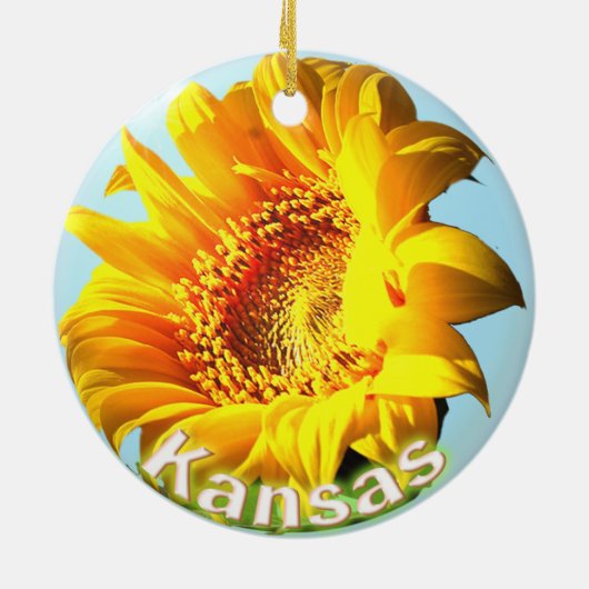 Kansas Sunflower Keramisch Ornament (Achterkant)