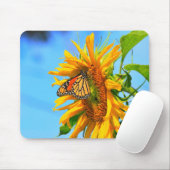 Kansas Sunflower met Monarch Butterfly Muismat (Met muis)