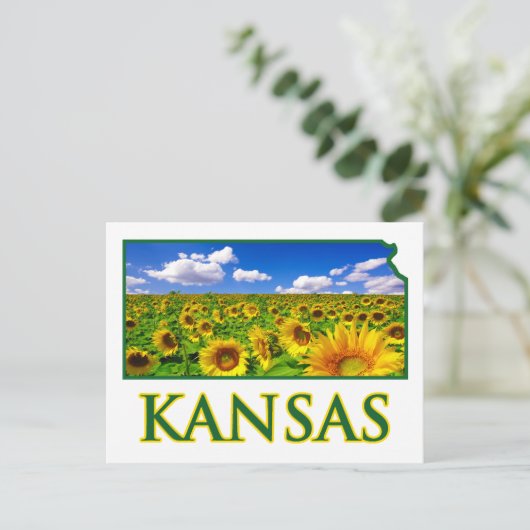 Kansas Sunflower Sky Briefkaart (Staand voorkant)