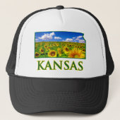 Kansas Sunflower Sky Trucker Pet (Voorkant)