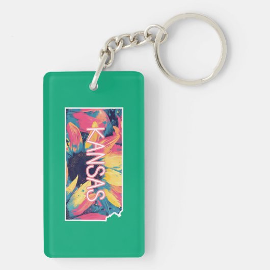 Kansas Sunflower Sleutelhanger (achterkant)