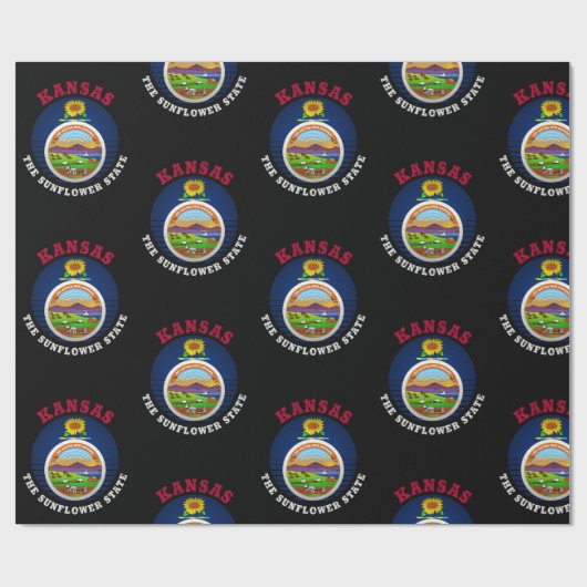 KANSAS SUNFLOWER STATE FLAG CADEAUPAPIER (Vlak)