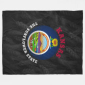 KANSAS SUNFLOWER STATE FLAG FLEECE DEKEN (Voorkant (Horizontaal))