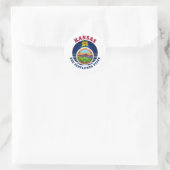 KANSAS SUNFLOWER STATE FLAG RONDE STICKER (Tas)