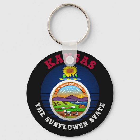 KANSAS SUNFLOWER STATE FLAG SLEUTELHANGER (Voorkant)