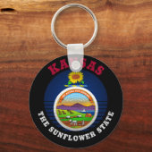 KANSAS SUNFLOWER STATE FLAG SLEUTELHANGER (Voorkant)