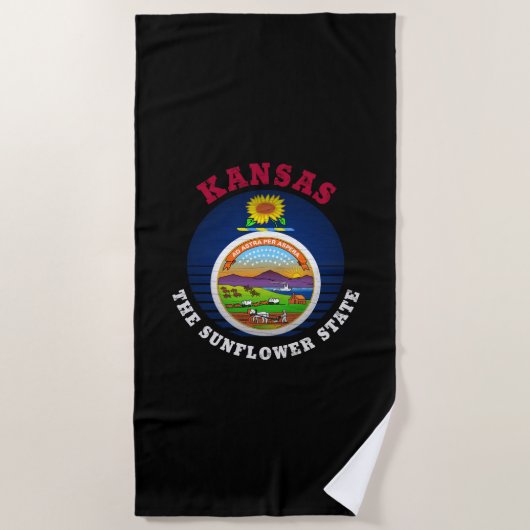 KANSAS SUNFLOWER STATE FLAG STRANDLAKEN (Voorkant)