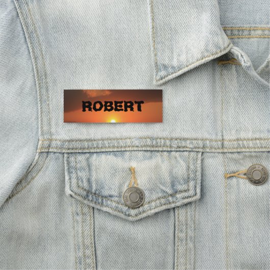 Kansas Sunset Background Name Tag (In situ)