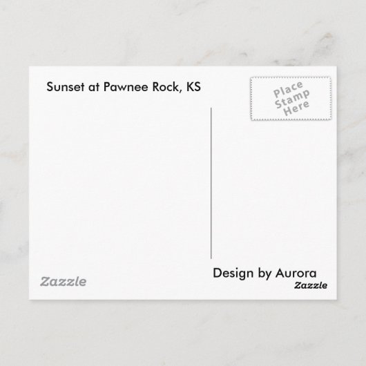Kansas Sunset Briefkaart (Achterkant)