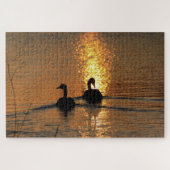 Kansas Sunset Goose silhouette Jigzaag Puzzle Legpuzzel (Horizontaal)