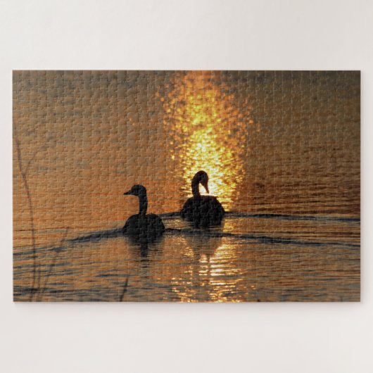 Kansas Sunset Goose silhouette Jigzaag Puzzle Legpuzzel (Horizontaal)