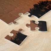 Kansas Sunset met boerderij Windmill silhouette Ji Legpuzzel (Zijkant)