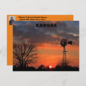 Kansas Sunset met boom en windmolen Briefkaart (Voorkant / Achterkant)