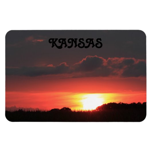 Kansas Sunset met Clouds Flexible Magnet Magneet (Horizontaal)