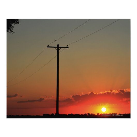 Kansas Sunset met Clouds Foto Uitbreiding Afdruk (Voorkant)