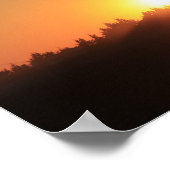 Kansas Sunset met een windmolensilhouet Poster (Hoek)
