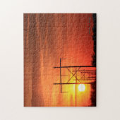 Kansas Sunset met elektriciteitsleidingen Puzzle Legpuzzel (Verticaal)