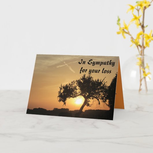 Kansas Sunset met kruis Sympathy Card Kaart (Gele Bloem)