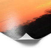 Kansas Sunset met oranje lucht en windmolen Foto Afdruk (Hoek)