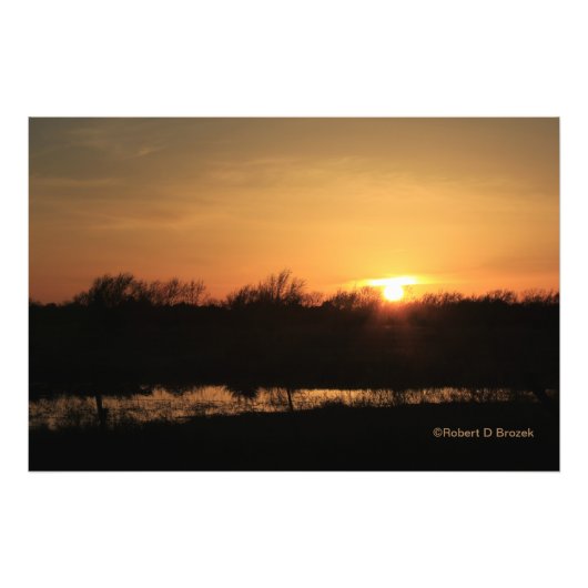 Kansas Sunset met reflectie Foto Uitbreiding Afdruk (Voorkant)