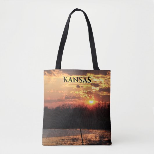Kansas Sunset met Reflection Photo Bag. Tote Bag (Voorkant)