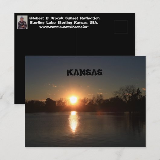 Kansas Sunset met Reflection POST KAART (Voorkant / Achterkant)