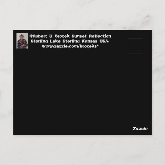 Kansas Sunset met Reflection POST KAART (Achterkant)