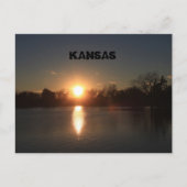 Kansas Sunset met Reflection POST KAART (Voorkant)