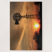 Kansas Sunset met Windmill PUZZLE Legpuzzel (Verticaal)