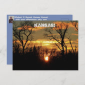 Kansas Sunset met wolken en bomen Post Kaart. Briefkaart (Voorkant / Achterkant)