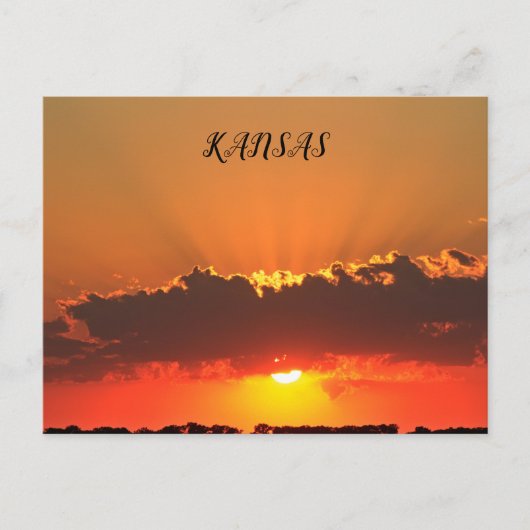 Kansas Sunset met wolken en zonnestralen Post Kaar Briefkaart (Voorkant)