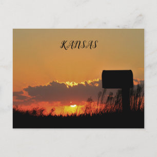 Kansas Sunset met wolken en zonnestralen Post Kaar Briefkaart