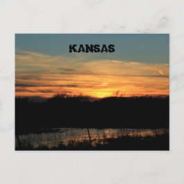 Kansas Sunset reflectie. briefkaart. Briefkaart