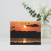 Kansas Sunset Reflection Post Card. Briefkaart (Staand voorkant)