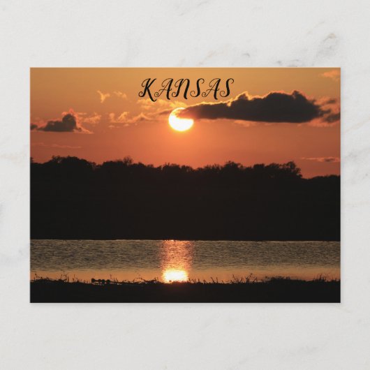 Kansas Sunset Reflection Post Card. Briefkaart (Voorkant)