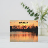 Kansas Sunset Reflection Sterling Lake Post Kaart (Staand voorkant)