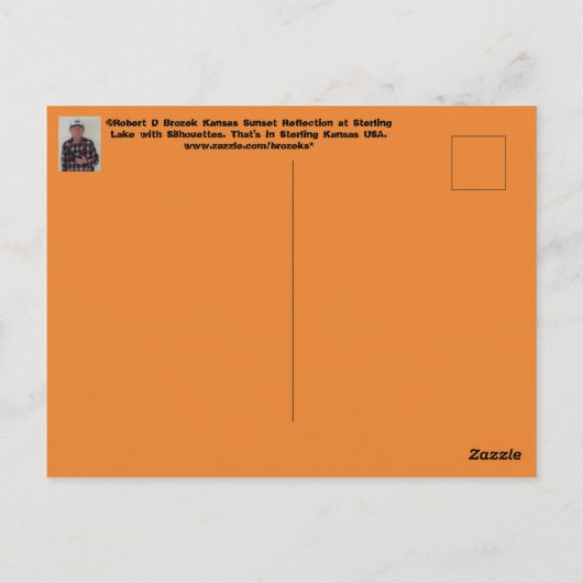 Kansas Sunset Reflection Sterling Lake Post Kaart (Achterkant)