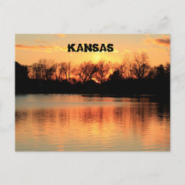 Kansas Sunset Reflection Sterling Lake Post Kaart