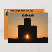 Kansas Sunset Silhouette Grain Elevator Post Kaart (Voorkant / Achterkant)