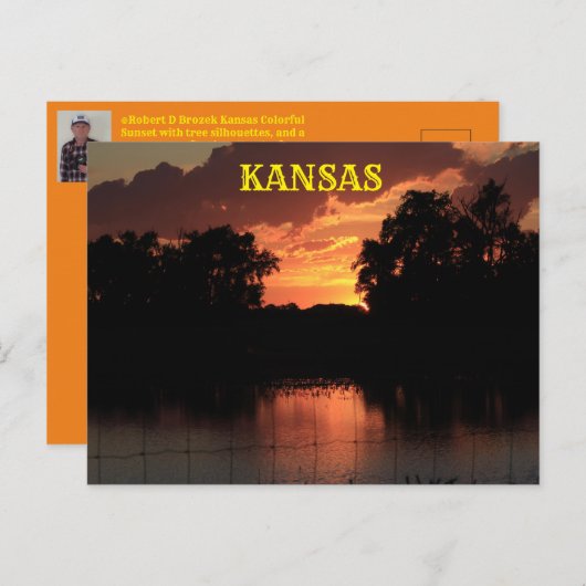Kansas Sunset with Silhouettes, Post Kaart (Voorkant / Achterkant)