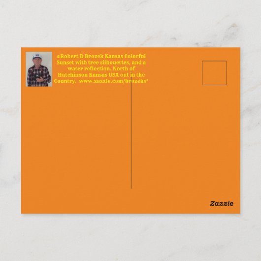 Kansas Sunset with Silhouettes, Post Kaart (Achterkant)