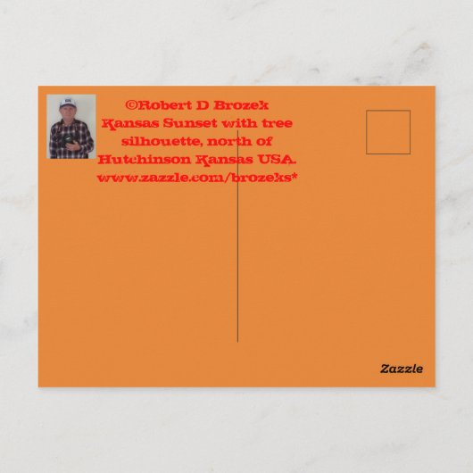 Kansas Sunset with Tree Silhouette Post Kaart (Achterkant)
