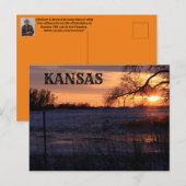 Kansas Sunset with Tree Silhouette Post Kaart (Voorkant / Achterkant)