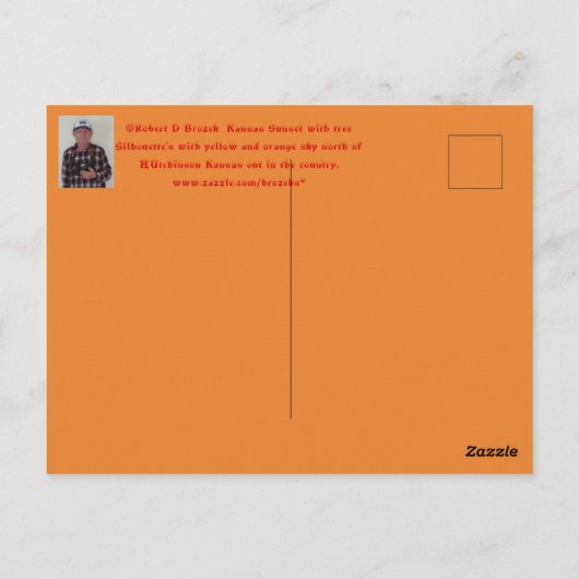 Kansas Sunset with Tree Silhouette Post Kaart (Achterkant)