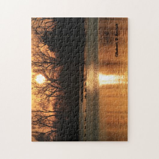 Kansas Sunset with water Reflection Legpuzzel (Verticaal)