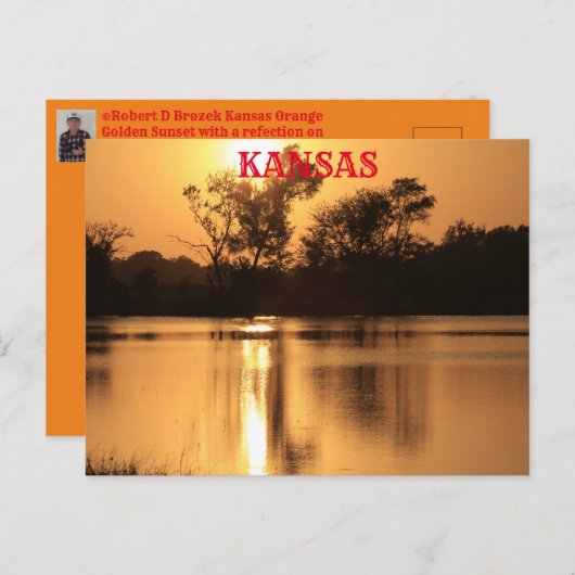 Kansas Sunset with water Reflection Post Kaart (Voorkant / Achterkant)