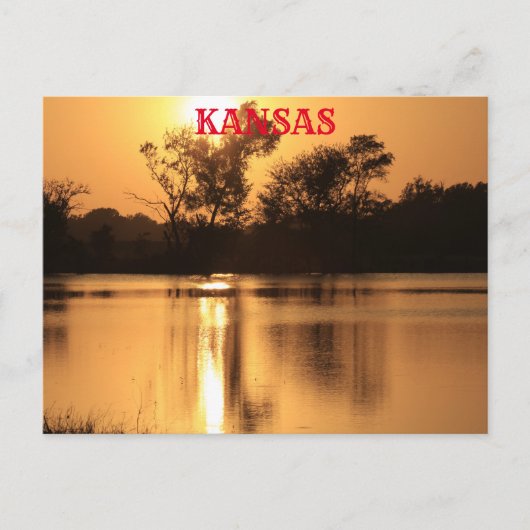 Kansas Sunset with water Reflection Post Kaart (Voorkant)