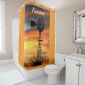 Kansas Sunset's Douchegordijn (In situ)
